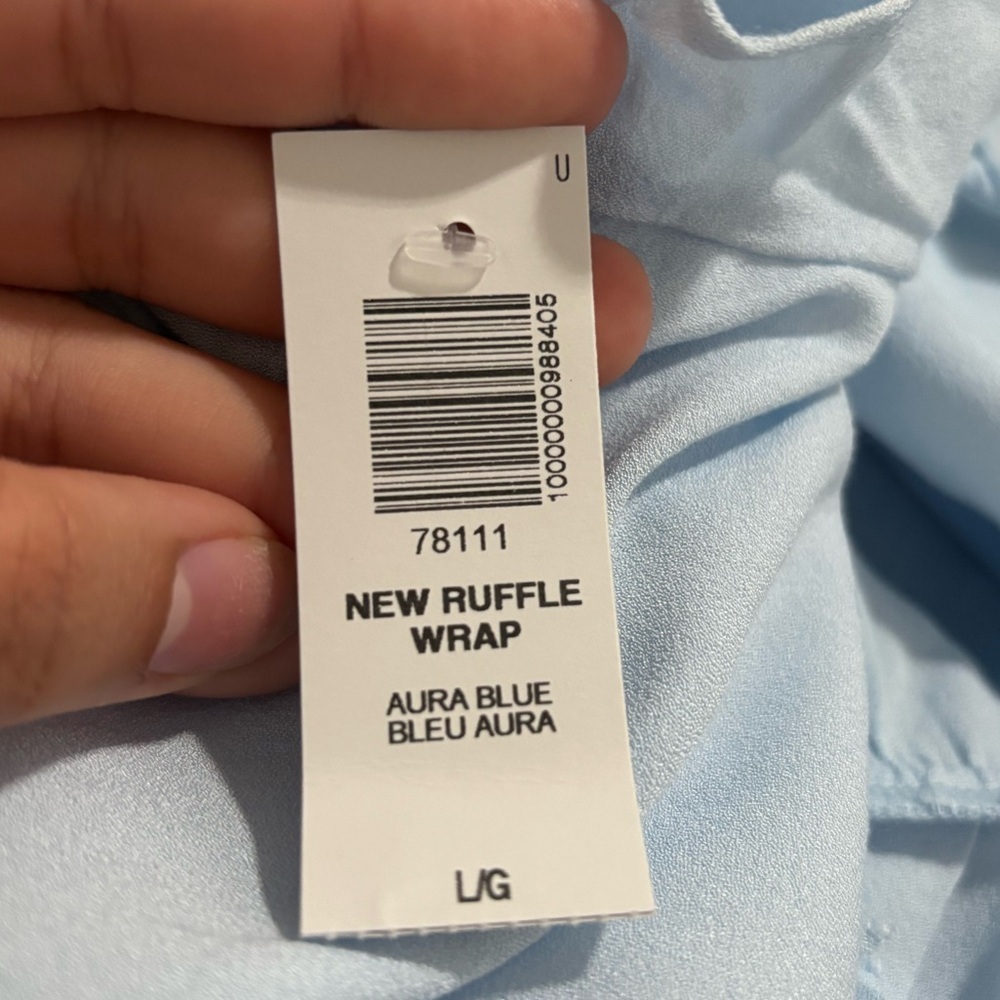 NWT SUNDAY BEST Aritzia Blue Asymmetrical Wrap Dress - Picture 13 of 16